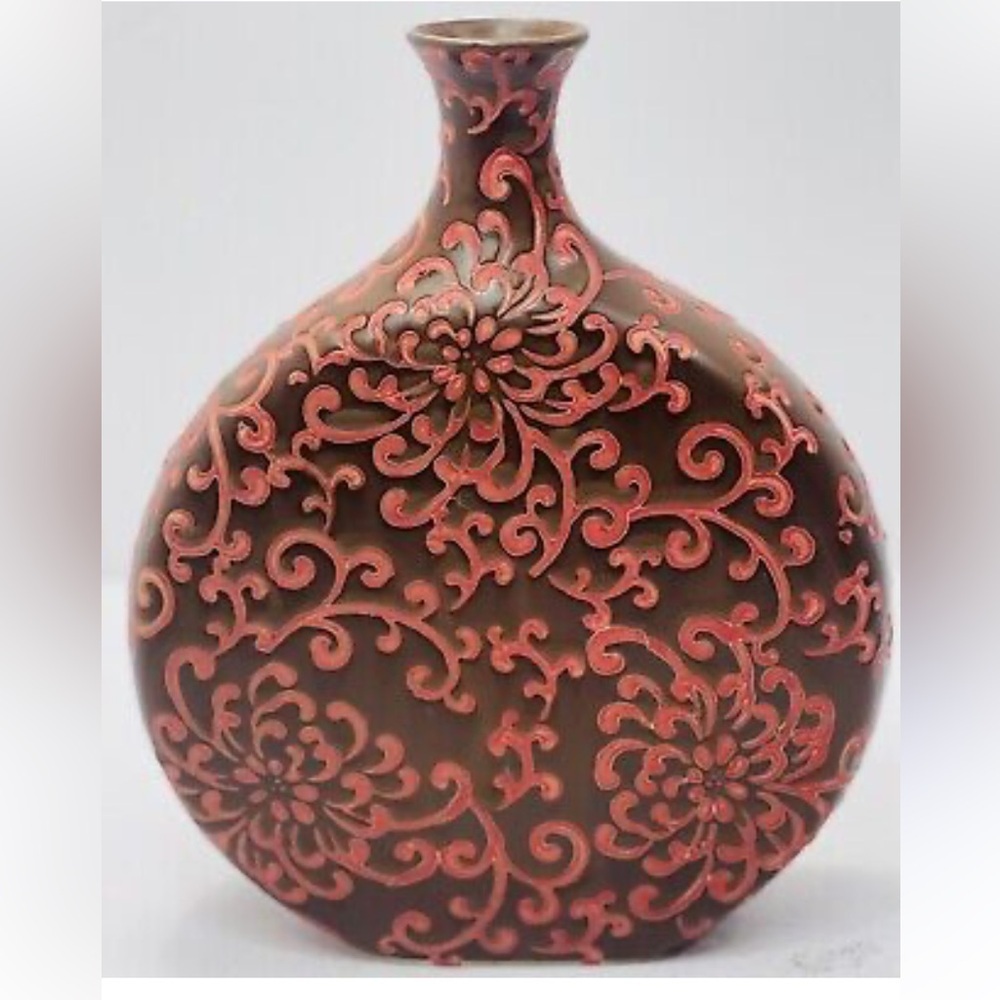 Textured Painted Unique Vintage Vase